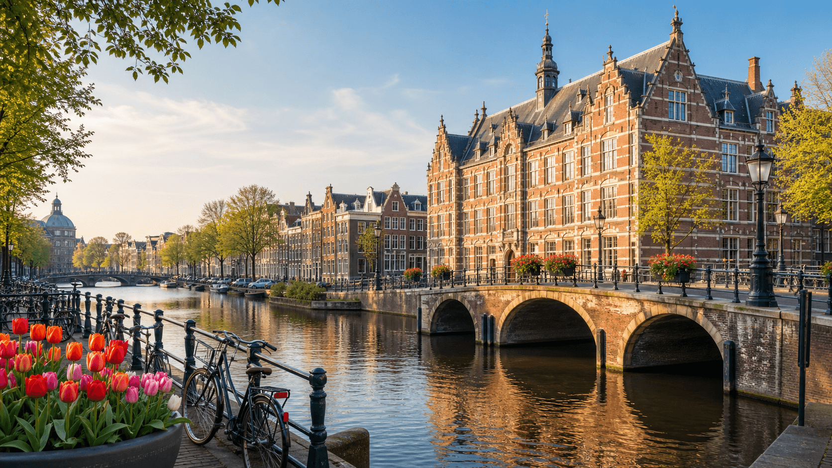 City view representing the Netherlands as a study destination