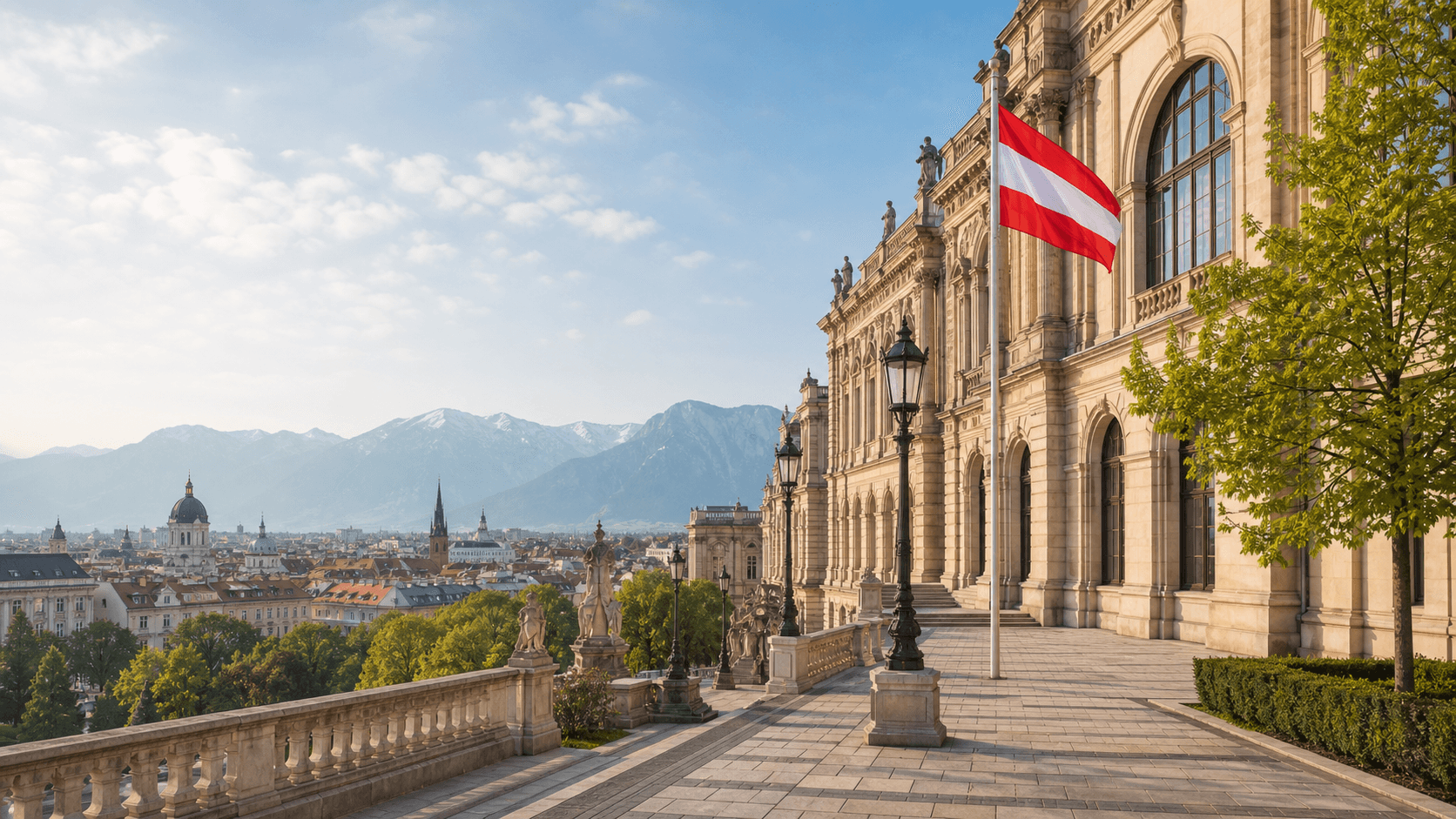 City view representing Austria as a study destination